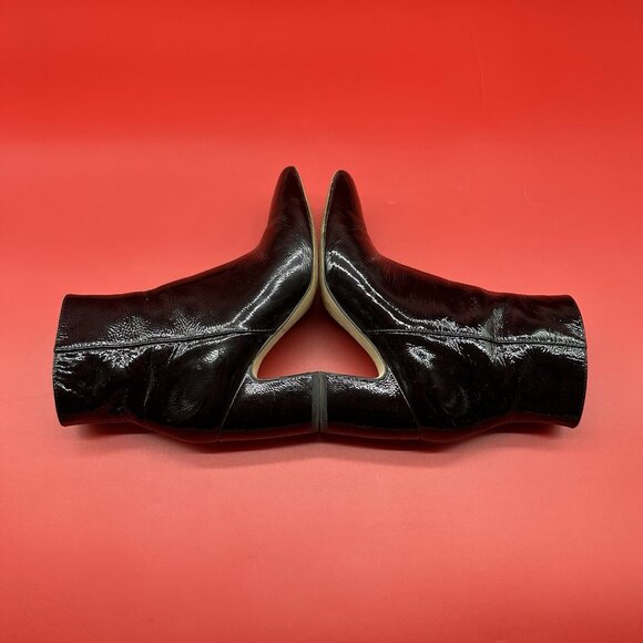 Sam Edelman Hilty Black Crinkle Patent Leather Ankle Booties - Women's Size 6M - Picture 9 of 11